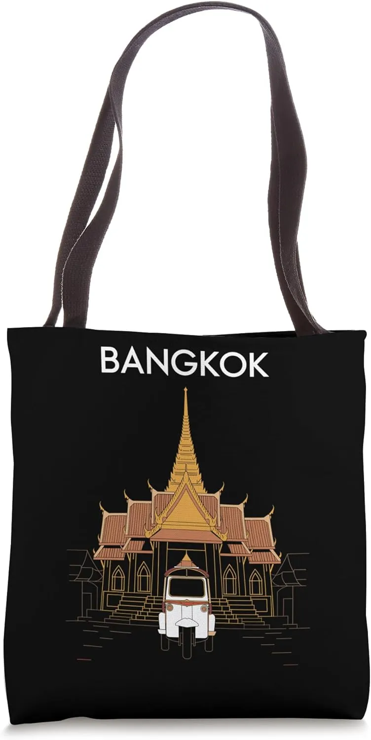 Bangkok, Thailand, Fun Temple and Tuk Tuk Asian Travel Tote Bag