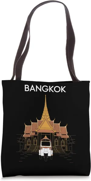 Bangkok, Thailand, Fun Temple and Tuk Tuk Asian Travel Tote Bag