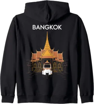 Bangkok, Thailand, Fun Temple and Tuk Tuk Asian Travel Zip Hoodie