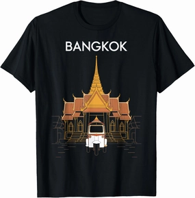 Bangkok, Thailand, Fun Temple and Tuk Tuk Asian Travel T-Shirt