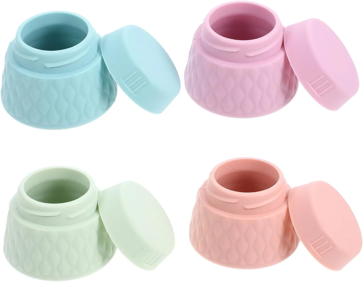 Beaupretty 5sets 4pcs Refillable Travel Cream Jars Portable Silicone Makeup Bottles with Leakproof Lids for Creams for Purse and Backpack Use 4pcs*5