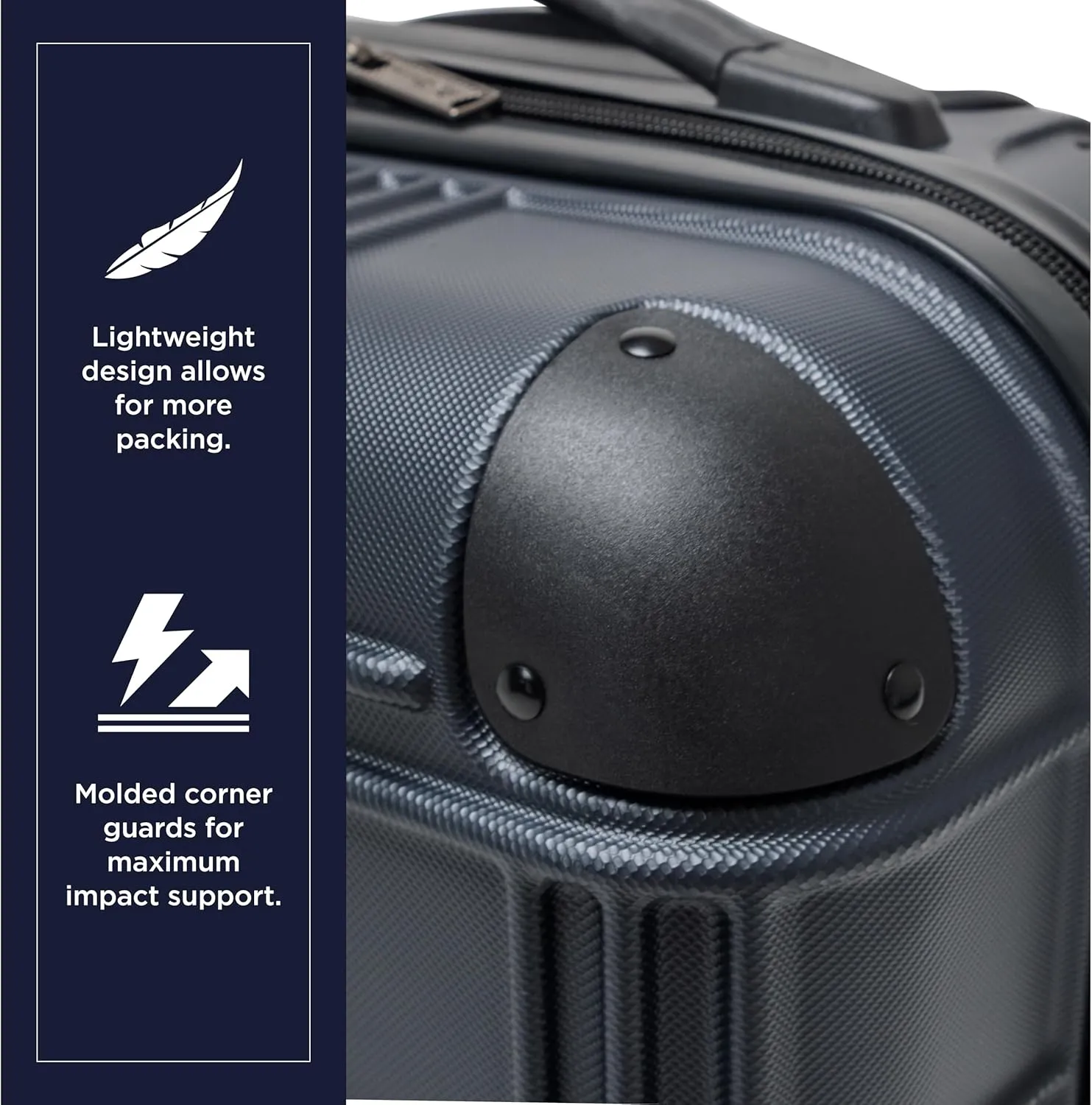Ben Sherman Nottingham Lightweight Hardside 4-Wheel Spinner Travel Luggage, Naval, 3-Piece Set (20"/24"/28")