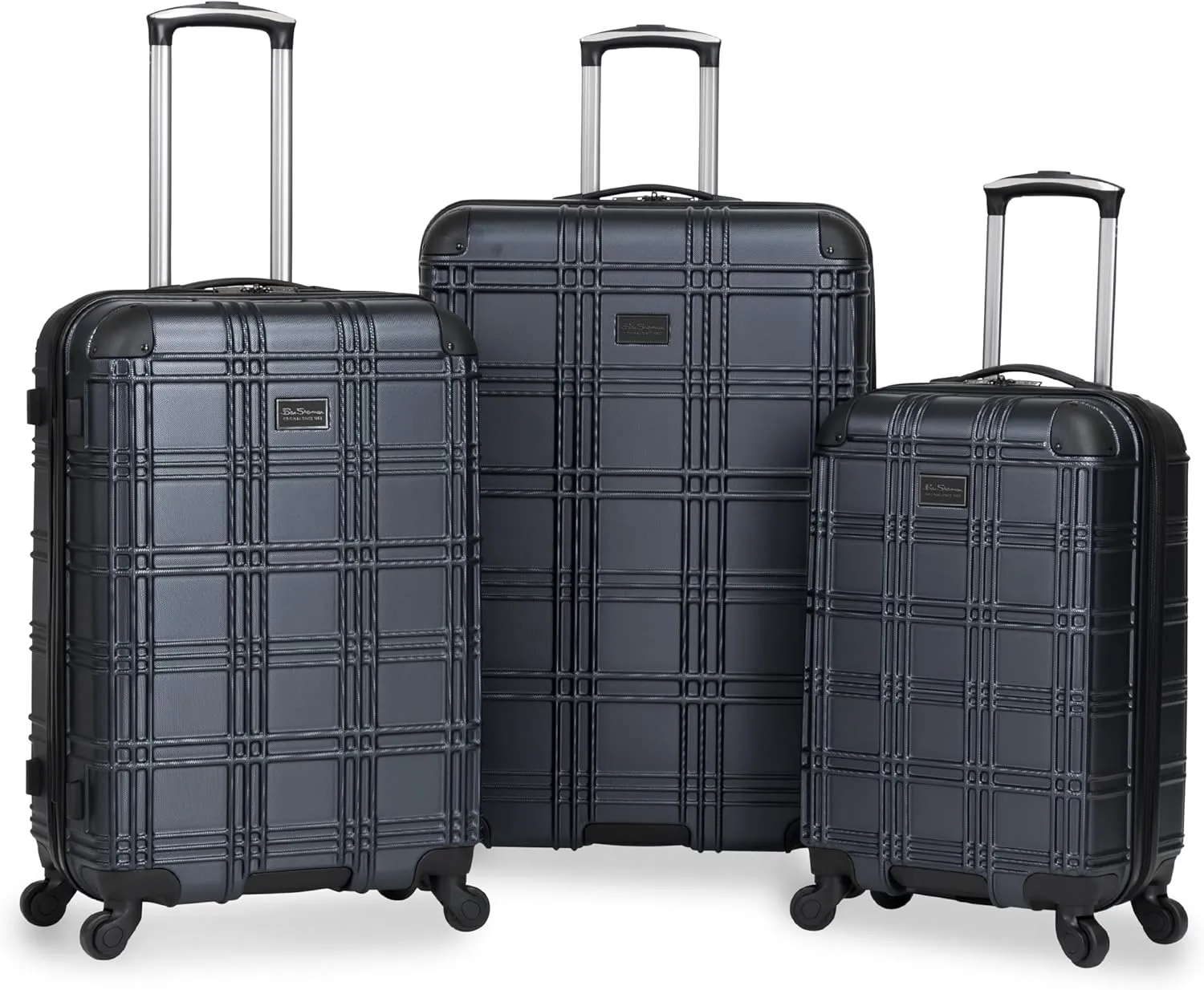Ben Sherman Nottingham Lightweight Hardside 4-Wheel Spinner Travel Luggage, Naval, 3-Piece Set (20"/24"/28")