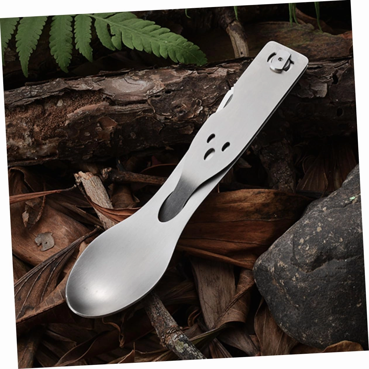 BESPORTBLE 2pcs 3 1 Camping Silverware Set Multifunctional Cutlery Utensil Sets for Lunch Fork Spoon Outdoor Meal Tool