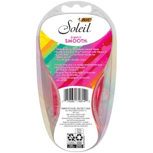 BIC Soleil Simply Smooth Women's Disposable Razors, 3 Blades With Moisture Strip For a Silky Smooth Shave, 8 Piece Razor Set (Pack of 2)