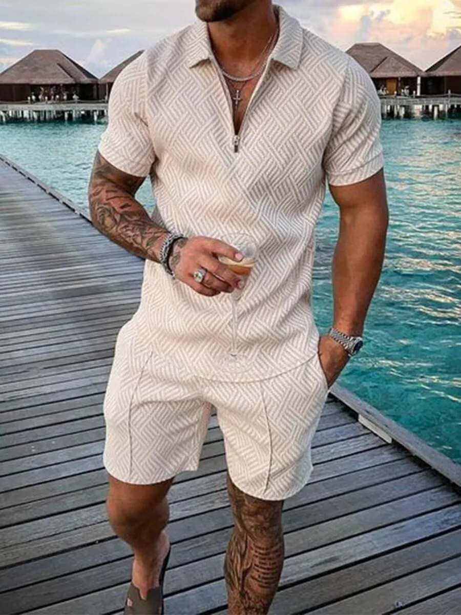BIRW Mens Short Sets 2 Piece Outfits Polo Shirt Fashion Summer Tracksuits Casual Set Short Sleeve and Shorts Set for Men
