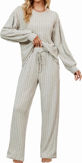 Blooming Jelly Womens Lounge Set Cute Long Sleeve Pajama Sets Casual 2 Piece Pj Outfit Fall Sleepwear Pockets