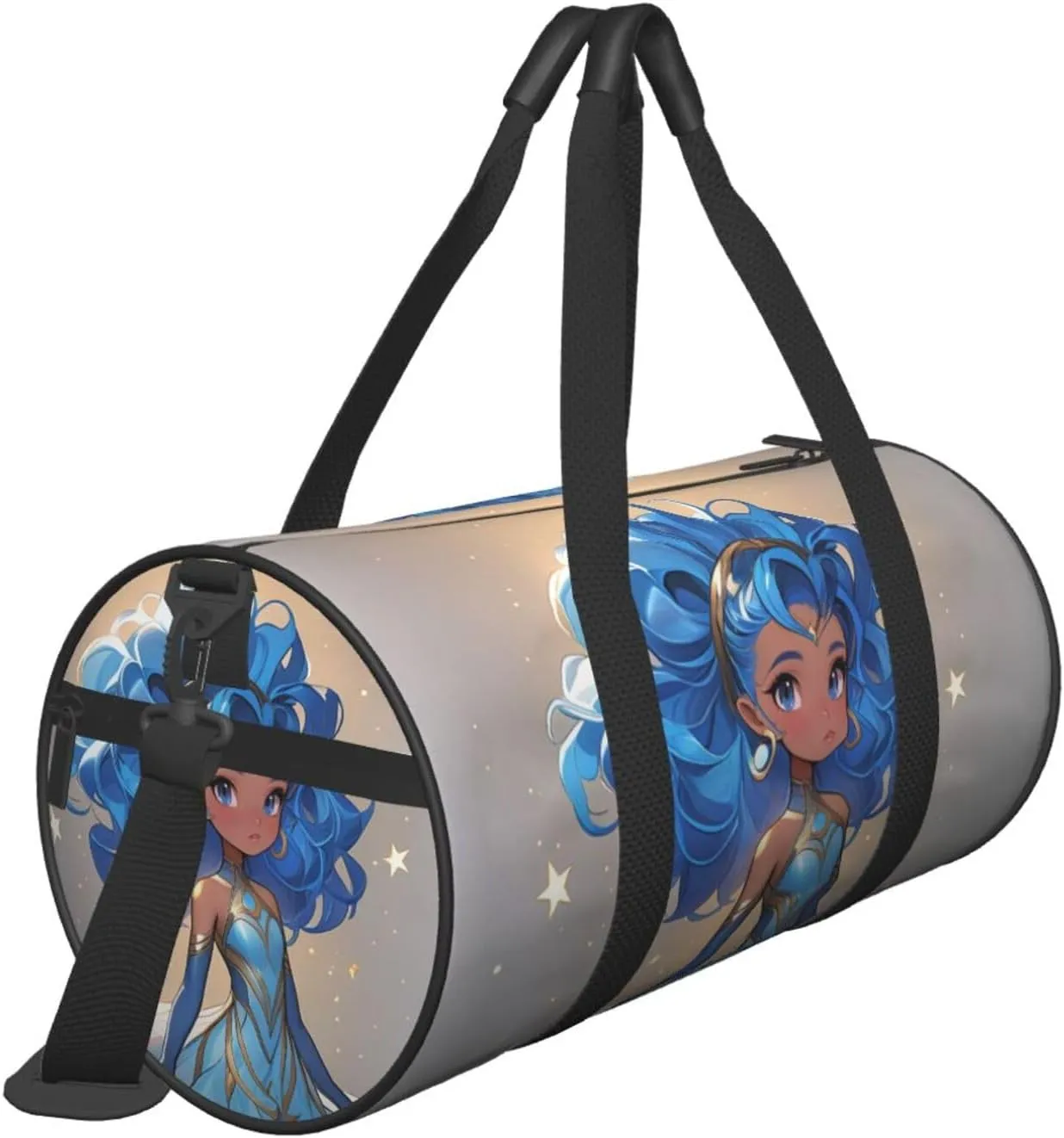 Blue galaxy Printed Travel Bag,Round Personal Item Storage bag,Foldie Duffel Bag for Traveling Vacation,Fitness,Sports