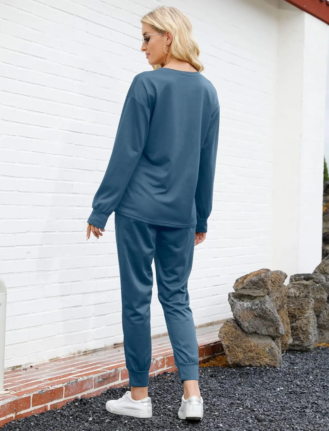 Bofell Lounge Sets for Women Two Piece Travel Outfits Sweatsuits 2 Piece Fashion 2024 Trendy Pajamas