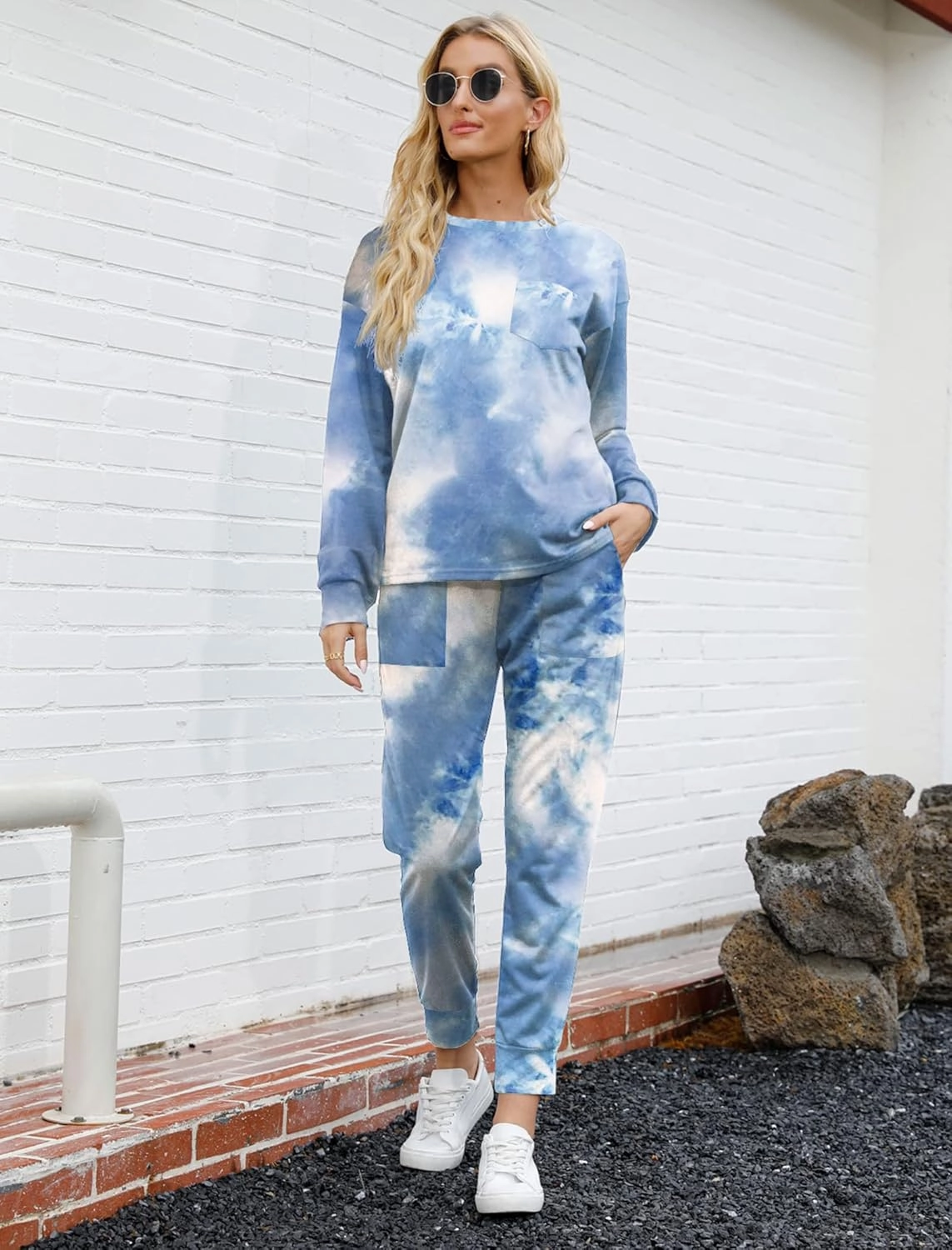 Bofell Lounge Sets for Women Two Piece Travel Outfits Sweatsuits 2 Piece Fashion 2024 Trendy Pajamas