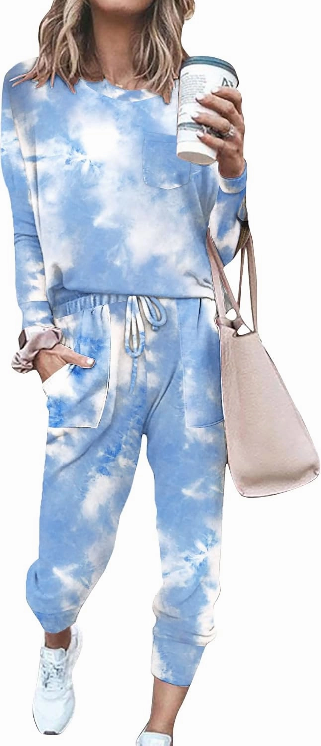 Bofell Lounge Sets for Women Two Piece Travel Outfits Sweatsuits 2 Piece Fashion 2024 Trendy Pajamas