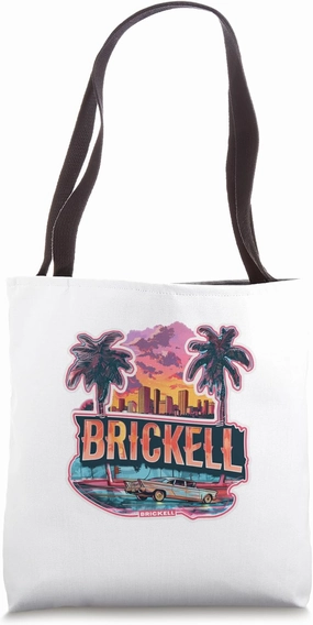 Brickell Miami Florida Squad Vacation Trip Vacay Travel Art Tote Bag