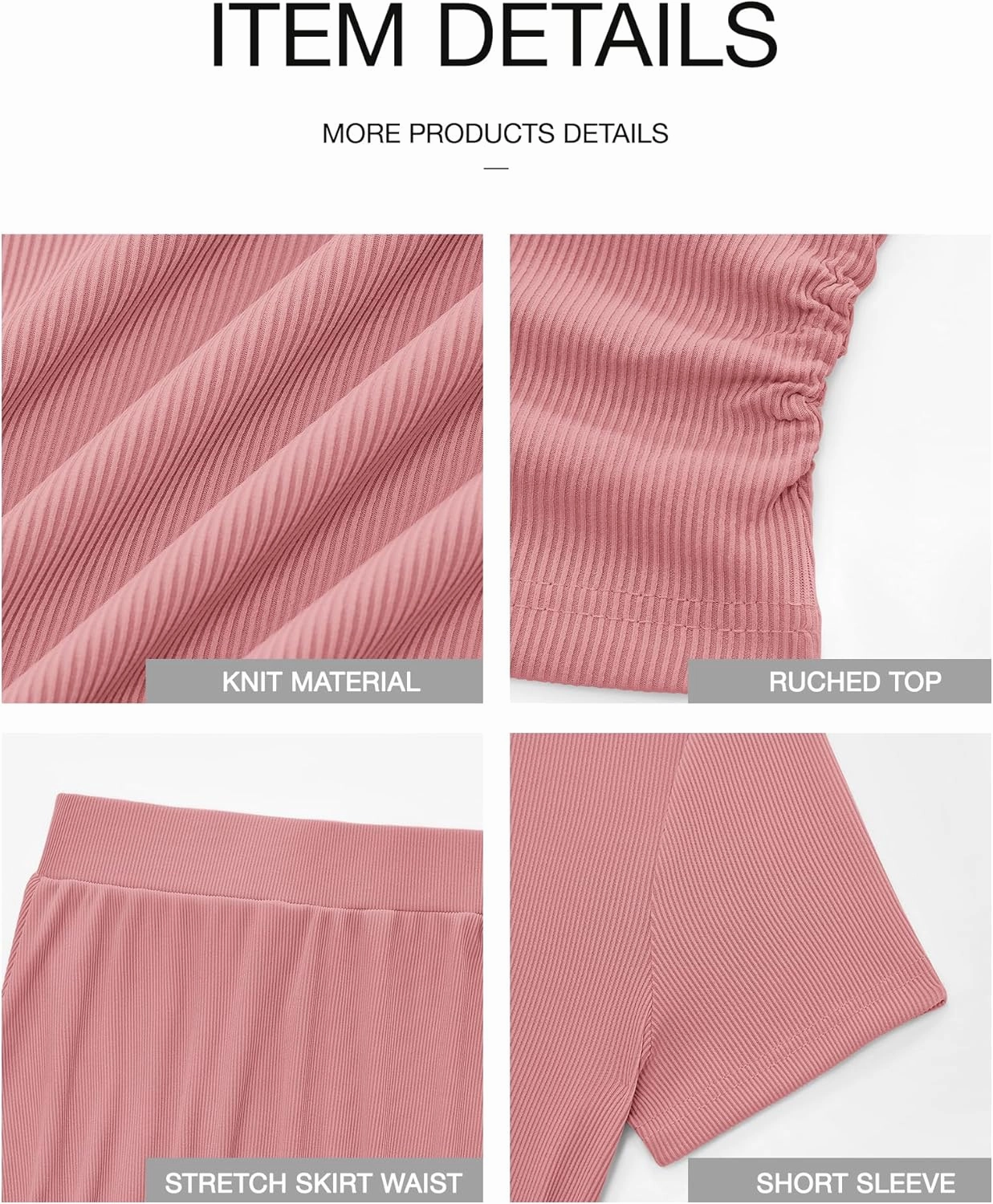 BTFBM 2025 Women's Summer 2 Piece Outfits Spring Crewneck Short Sleeve Ruched Bodycon Tops Flowy Knit Maxi Skirt Sets