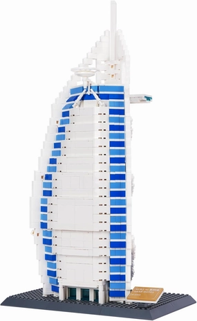 Building Blocks Set, Hotel Burj Al Arab Kit Model Brick Standard Size, World Famous Architecture Model, Birthday for Adults and Children 8  1306 Pieces