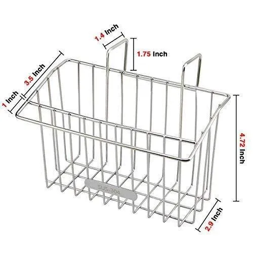 CHILHOLYD Sponge Holder Sink Caddy, Sink Organizer Caddy Kitchen Brush Soap, Stainless Steel Hanging Drain Basket for Soap Brush Dishwashing Liquid Sink Organizer Drainer Rack