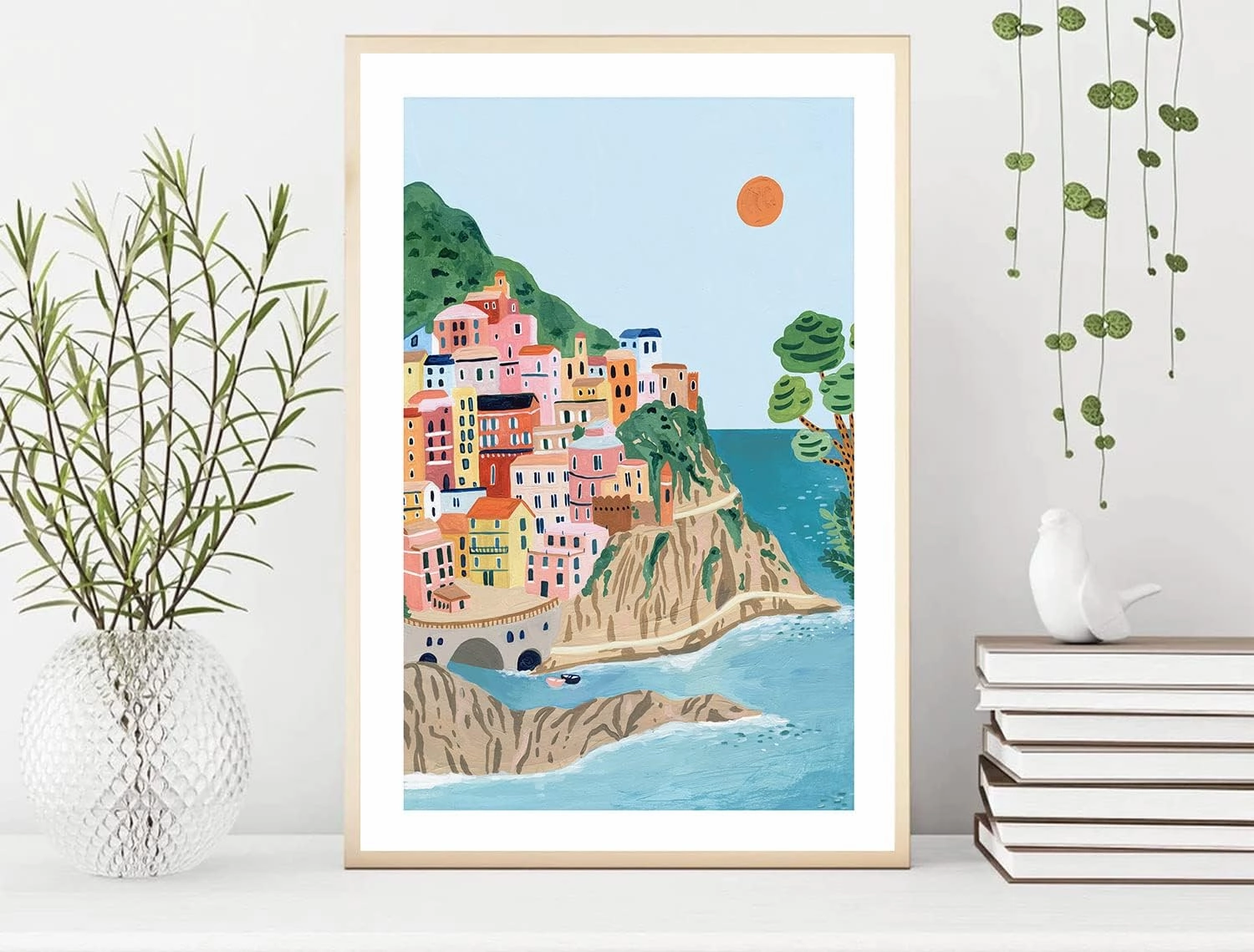 Cinque Terre Travel Print, Italy Art Print, Travel Gift, Travel Poster, Europe Print, Italian Coast, Italian Riviera, Housewarming Gift (Unframed) (12x18)