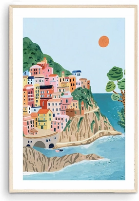 Cinque Terre Travel Print, Italy Art Print, Travel Gift, Travel Poster, Europe Print, Italian Coast, Italian Riviera, Housewarming Gift (Unframed) (12x18)