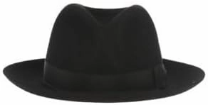 CON SCATOLA Limited – 50 GRAM – Premium Fur Felt Fedora – Made in Italy (US, Numeric, 8, Black)