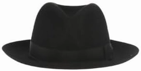 CON SCATOLA Limited – 50 GRAM – Premium Fur Felt Fedora – Made in Italy (US, Numeric, 8, Black)