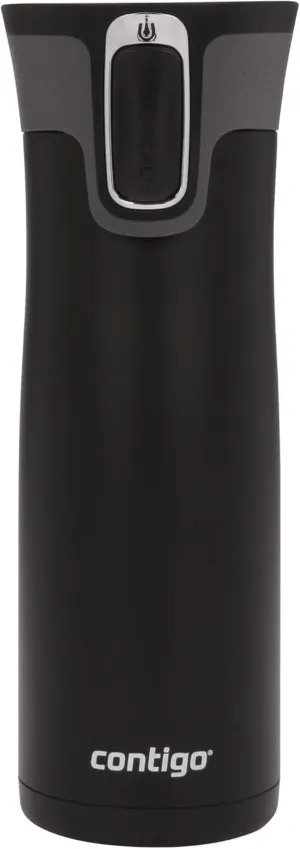 Contigo West Loop 2.0 Stainless Steel Travel Mug with Leak-Proof Lid, Vacuum-Insulated Mug for Coffee and Tea, Matte Black, 20 oz (591 mL)