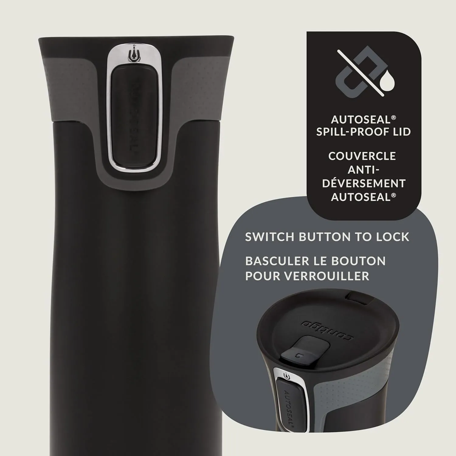 Contigo West Loop 2.0 Stainless Steel Travel Mug with Leak-Proof Lid, Vacuum-Insulated Mug for Coffee and Tea, Matte Black, 20 oz (591 mL)