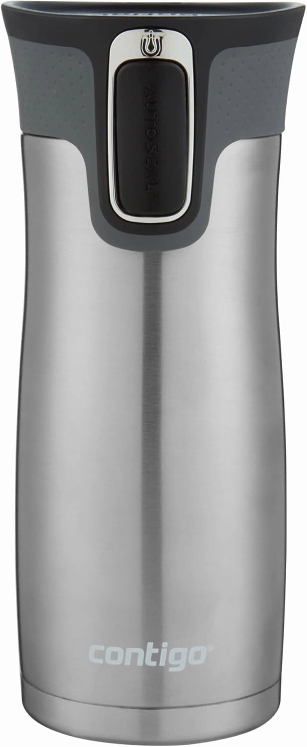 Contigo West Loop 2.0 Stainless Steel Travel Mug with Leak-Proof Lid, Vacuum-Insulated Mug for Coffee and Tea, Stainless Steel, 16 oz (473 mL)