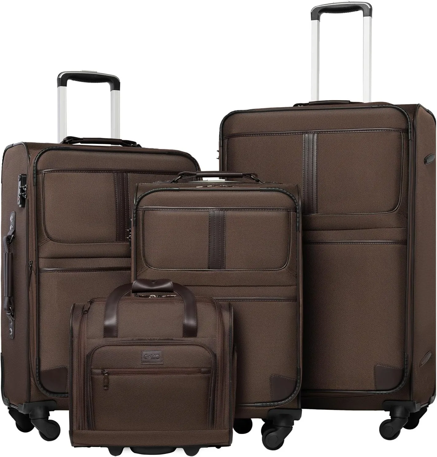 Coolife Luggage 4 Piece Set Suitcase Expandable TSA lock spinner softshell