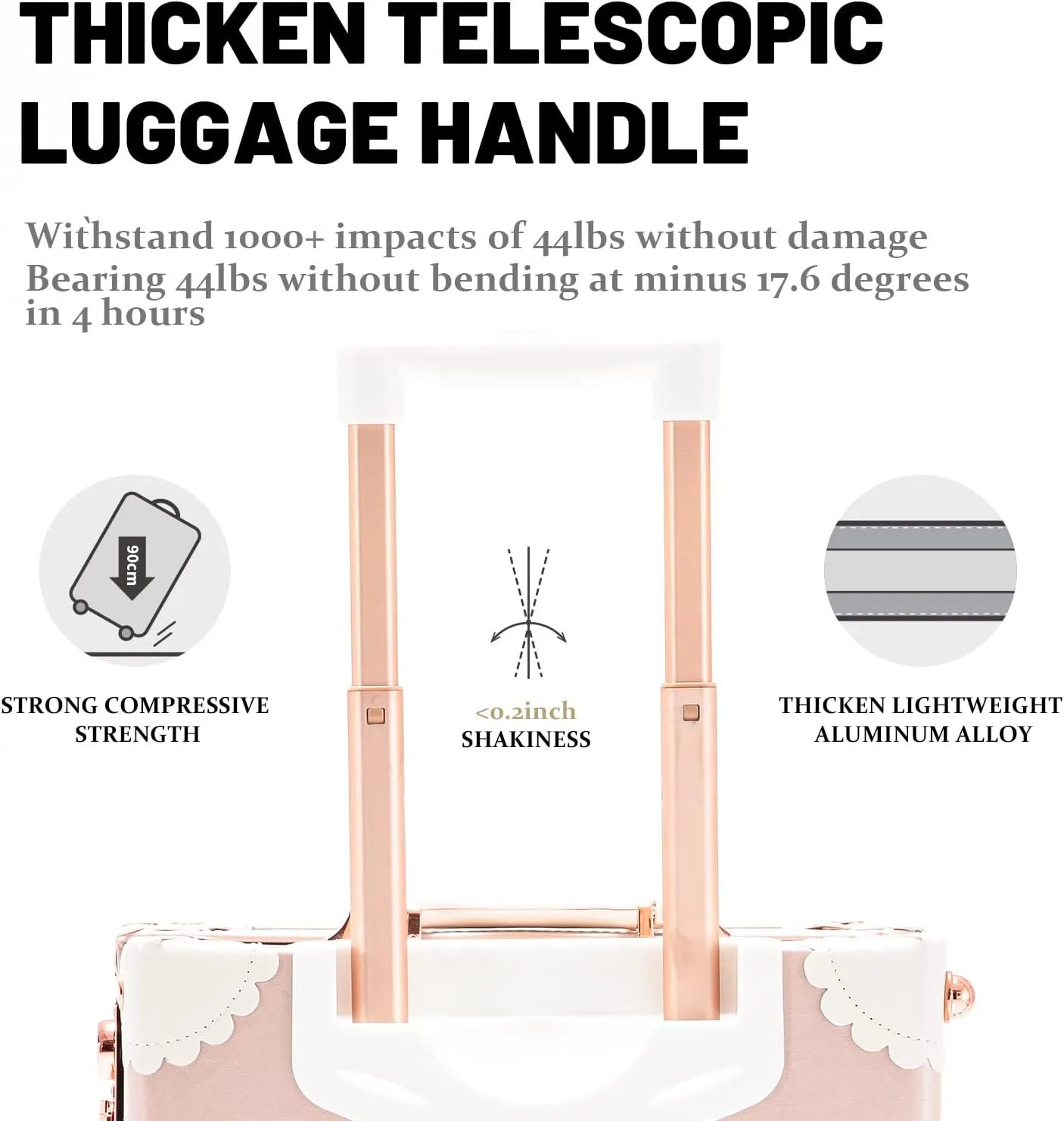 COTRUNKAGE Vintage Checked Luggage Sets 2 Piece Suitcase for Women with 16" Suitcase Bag, Cherry Pink