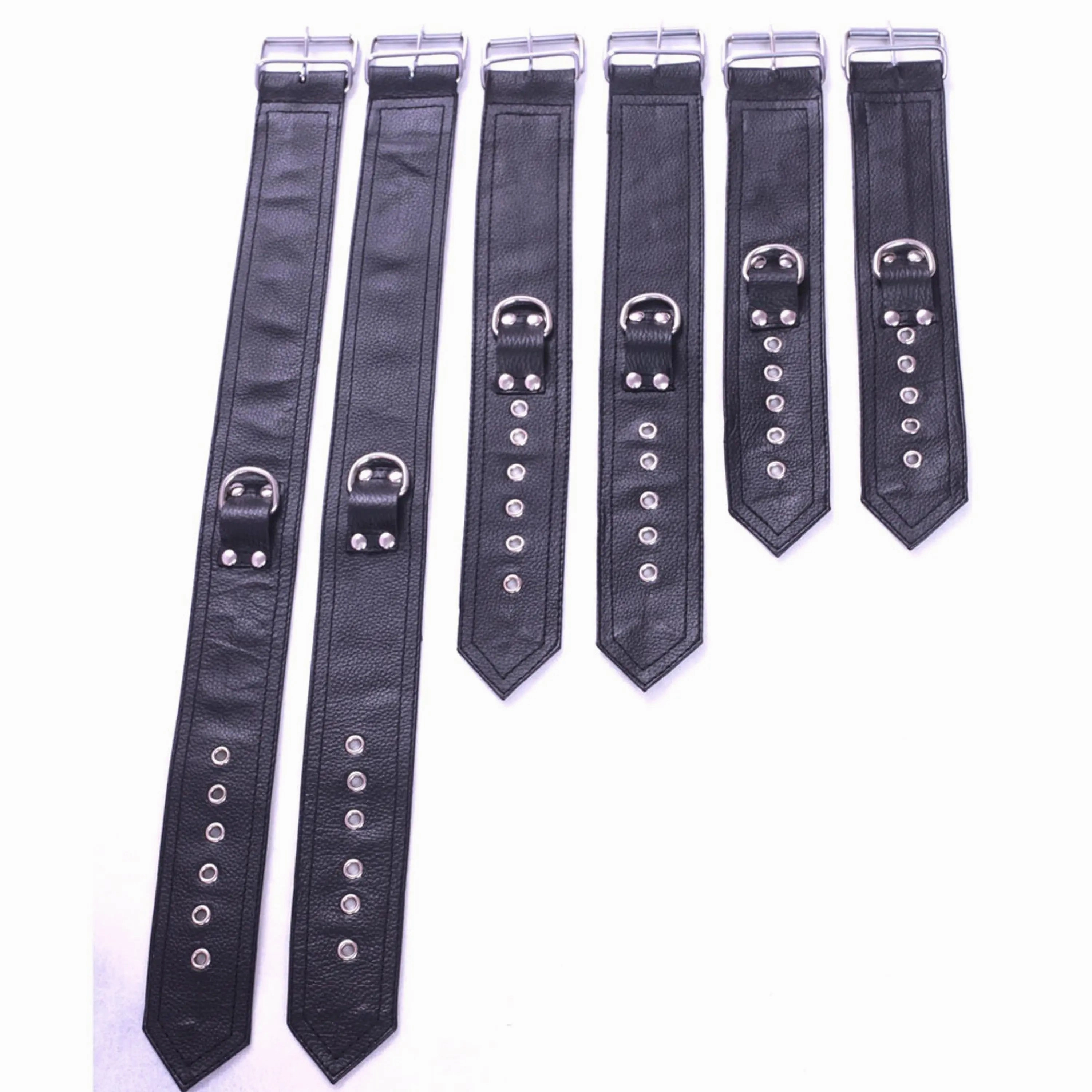 Cowhide Leather Sex Posture Sling with Wrist, Ankle & Thigh Cuffs and Connectors Restraint Bondage Play