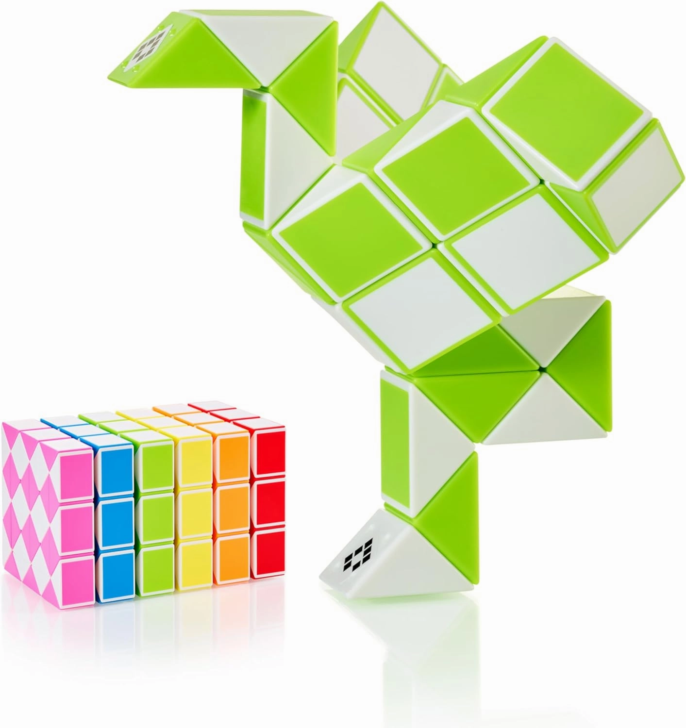 CUBIDI® Magic Snake Cube | Fidget Snake Toy for Kids | Travel Toys for Kids Ages 4-8 | Great Gift for Boys and Girls Birthday, Christmas, Stocking Stuffers - 36 Blocks | 0.9 inch x 0.7 inch | Green