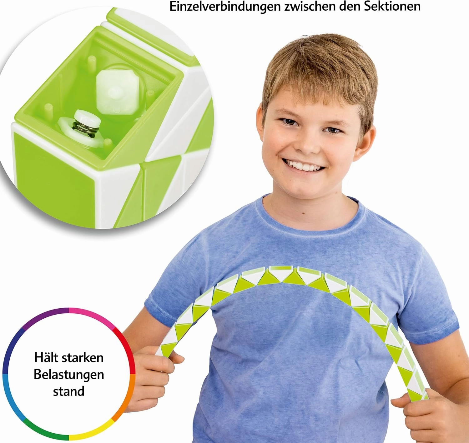 CUBIDI® Magic Snake Cube | Fidget Snake Toy for Kids | Travel Toys for Kids Ages 4-8 | Great Gift for Boys and Girls Birthday, Christmas, Stocking Stuffers - 48 Blocks | 0.9 inch x 0.7 inch | Green