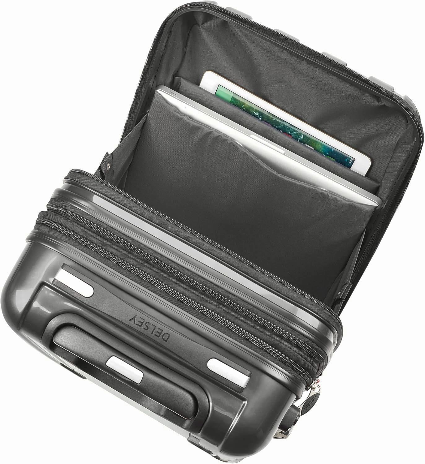 Delsey Luggage Aero 2 Piece Set (19"/29") Spinner Suitcase (Charcoal)