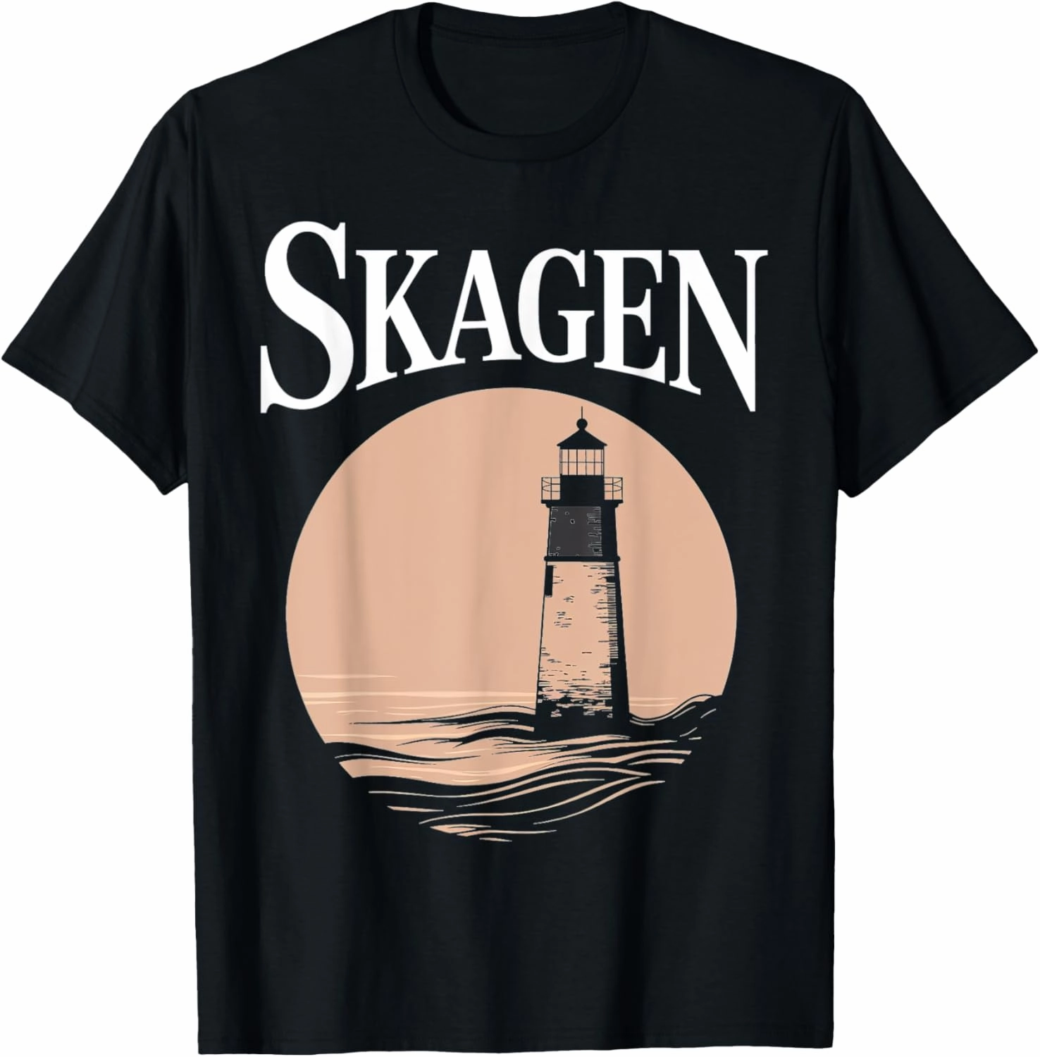 Denmark Beach City Travel Skagen Anchor Wave T-Shirt