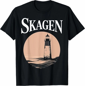 Denmark Beach City Travel Skagen Anchor Wave T-Shirt