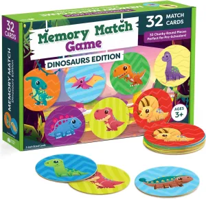 Dinosaur Toys for Kids 3-5 Matching Game - 32pc Dinosaur Games for Kids Memory Game - Kindergarten Preschool Educational Toys - Gifts for 3 Year Old Boys & Girls - Summer Toys