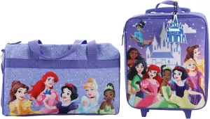 Disney Princess Castle & Princesses 3-Piece Youth Duffle Bag Travel Set With Pilot Case & Luggage Tag