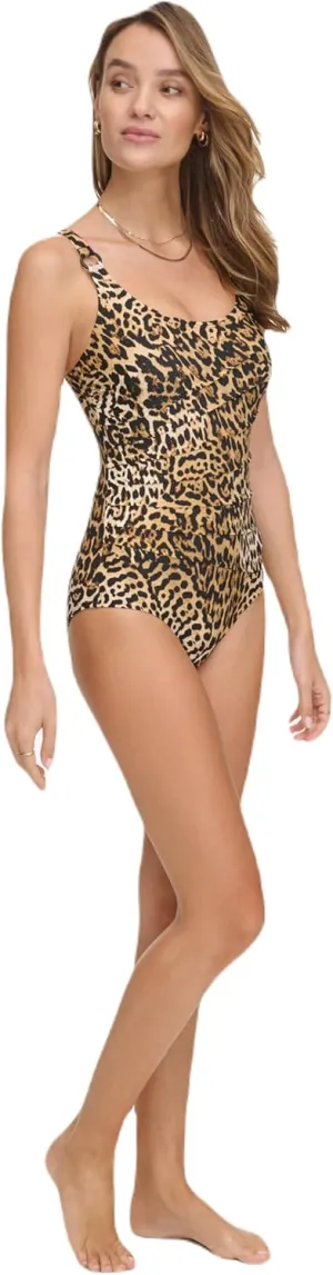 DKNY Women's Over The Shoulder One Piece Swimwuit