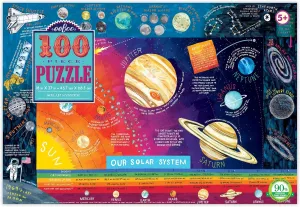eeBoo: Solar System 100 Piece Puzzle, Perfect Project for Little Hands, Aids in Development of Pattern, Shape, and Color Recognition, Offers Children a Challenge, Perfect for Ages 5 and up