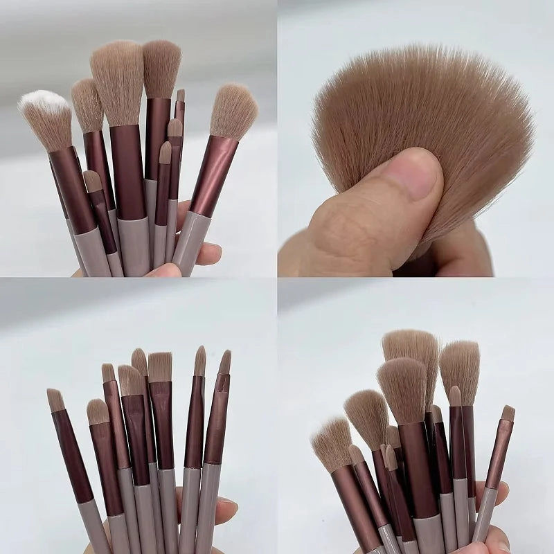 Elara Glow 13/15PCS Makeup Brush Set – Soft & Professional Beauty Tools for Foundation, Eyeshadow, Blush & More with Storage Bag.040325