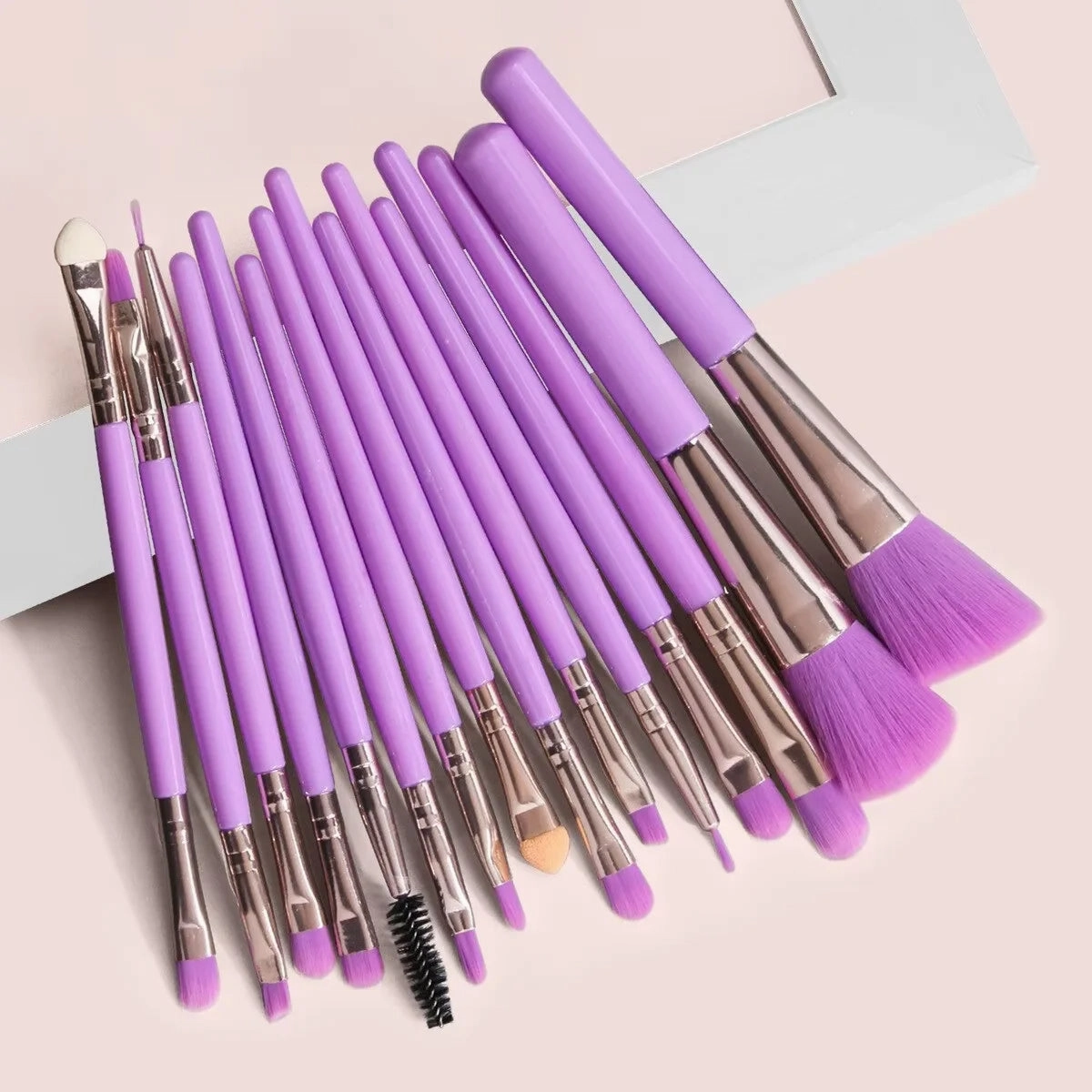 Elara Glow 13/15PCS Makeup Brush Set – Soft & Professional Beauty Tools for Foundation, Eyeshadow, Blush & More with Storage Bag.040325