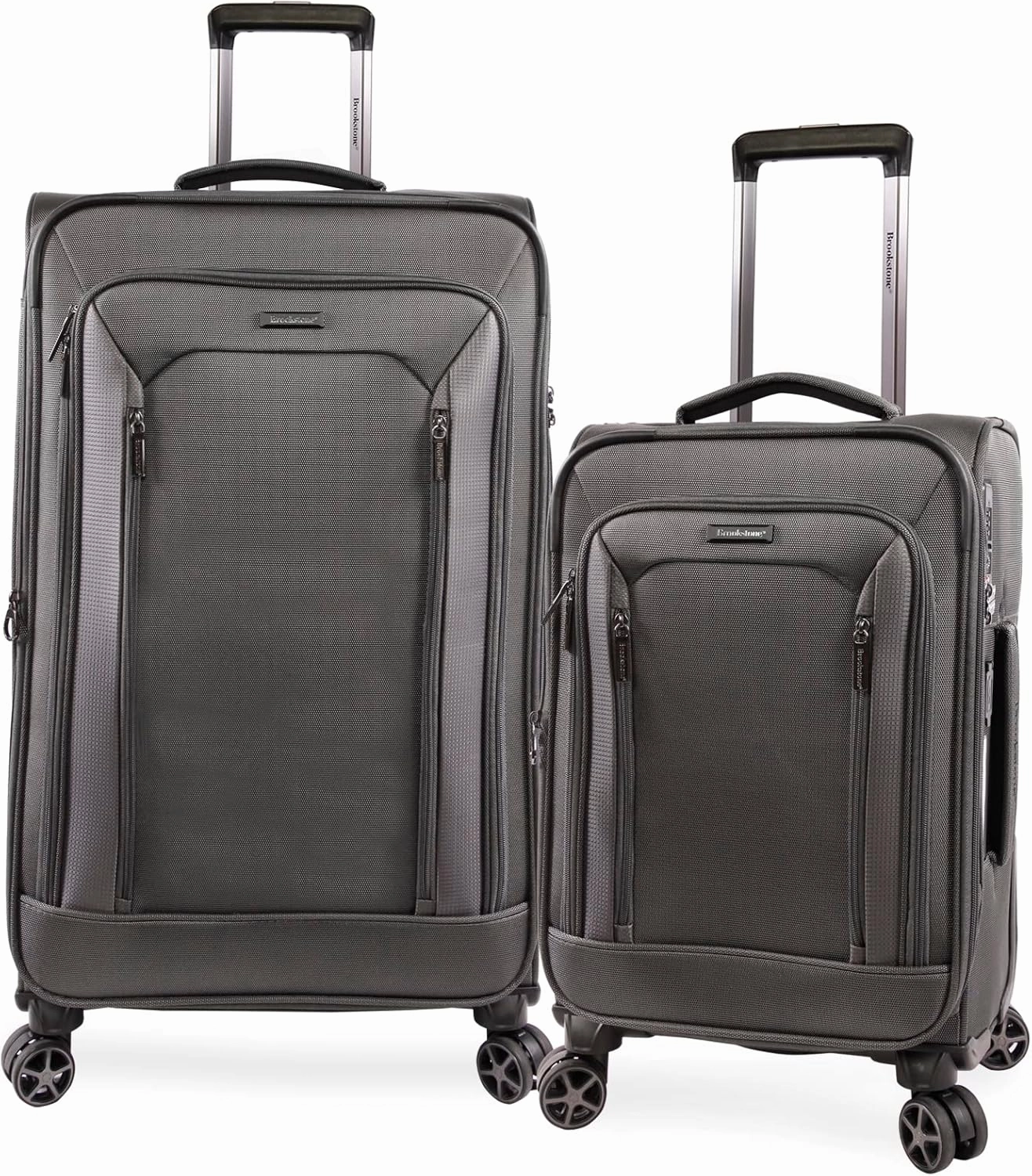 Elswood 2pc Softside Spinner Luggage, Dark Charcoal, 2 Piece Set