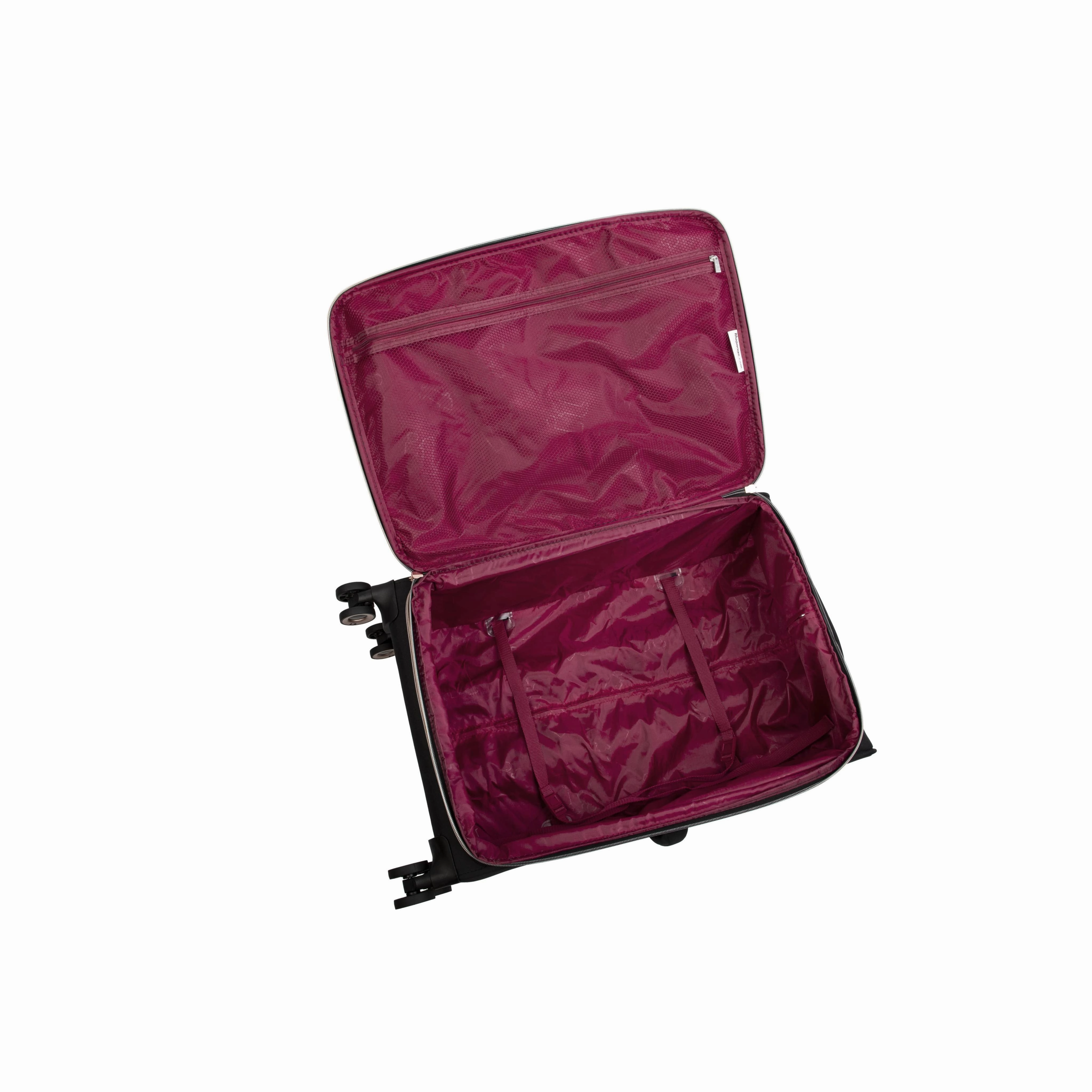 Enliven 3 Piece Softside 8 Wheel Expandable Spinner Set (Black)