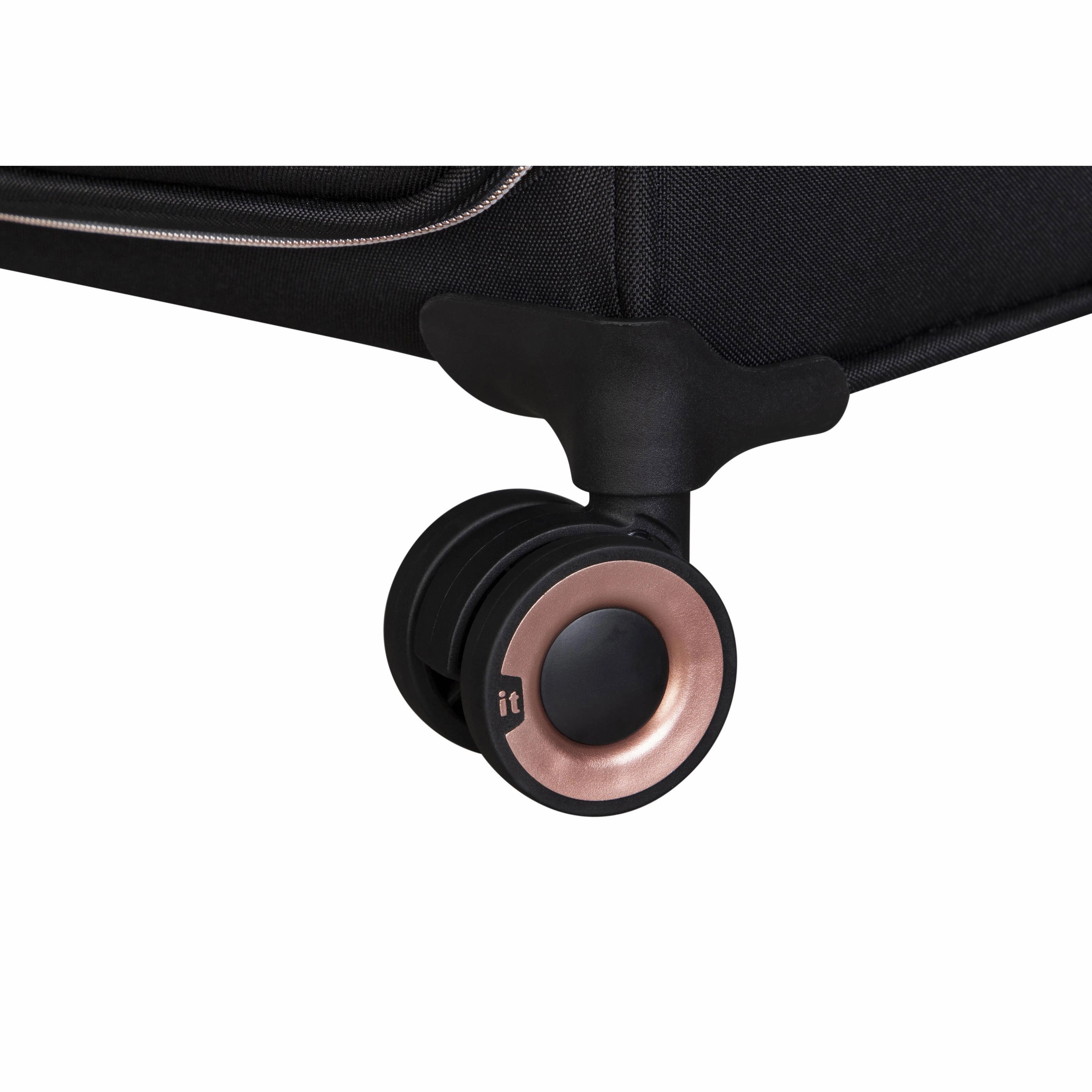 Enliven 3 Piece Softside 8 Wheel Expandable Spinner Set (Black)