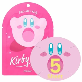 Facial Mask Sheet, Hydrating Facial Mask with Hydrolyzed Collagen, Shea Butter & Ginseng Root Extract, Japanese Face Mask for Smooth, Refreshed Skin,Pure soap scent, Kirby, from Japan, 5EA