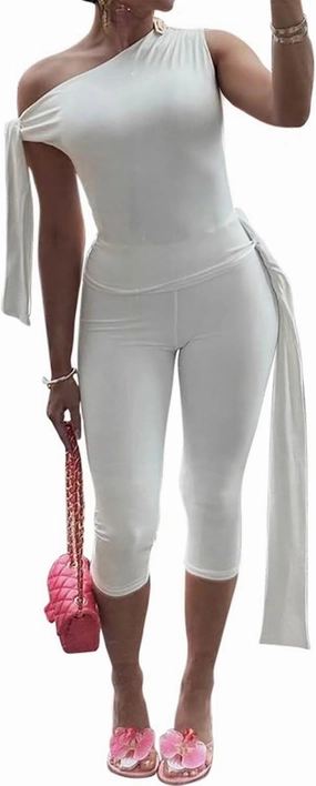 Fastkoala Women's 2 Piece Shorts Sets Outfits Casual Summer 2025 Sexy Off The Shoulder Bodycon Matching Pants Sets