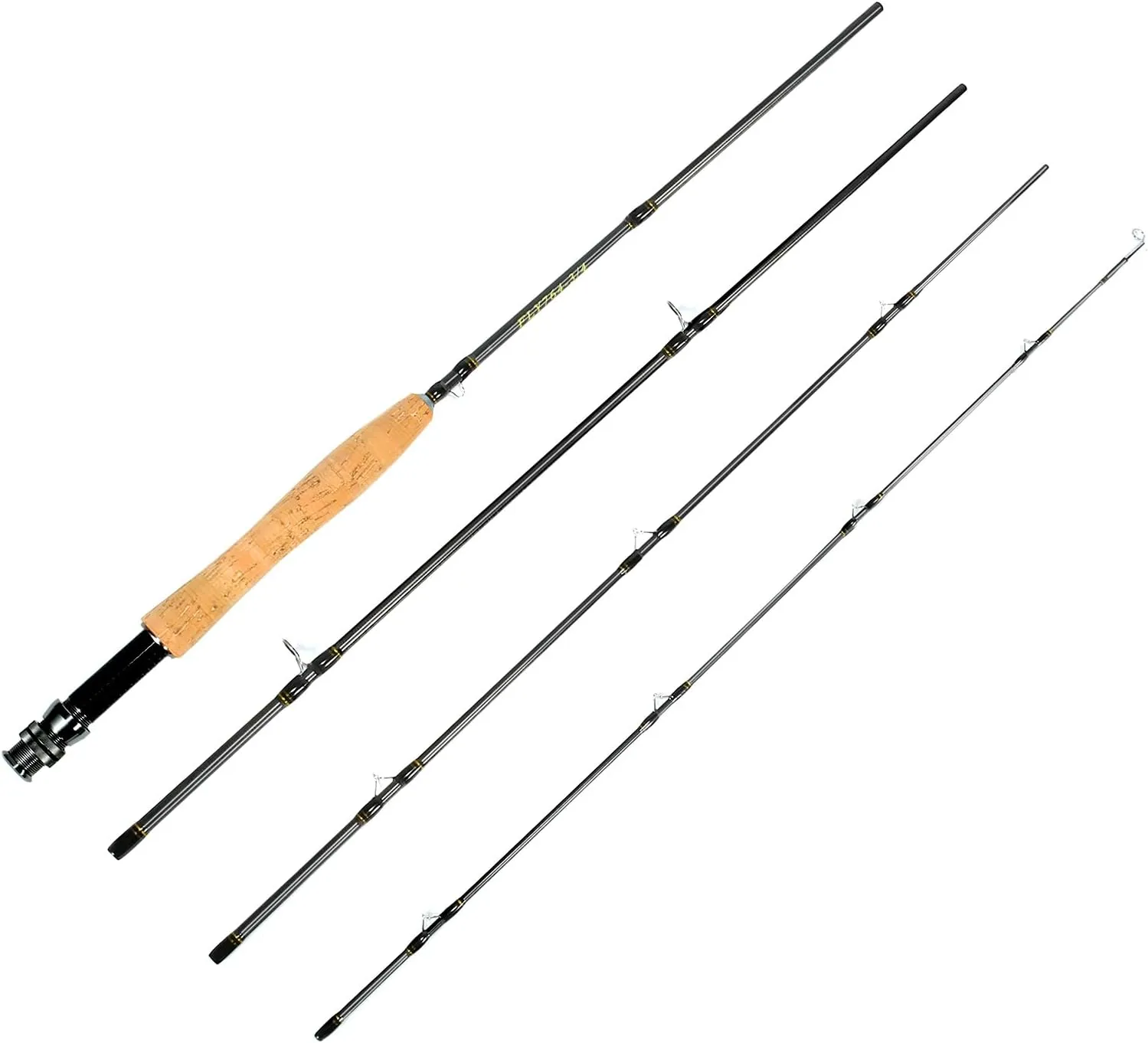Fly Fishing Rod 6'8" 2-3wt or 7'6" 3-4wt 4 Pieces Portable Carbon Fiber Blanks Light Weight Fast Action for Freshwater Stream Travel Fishing
