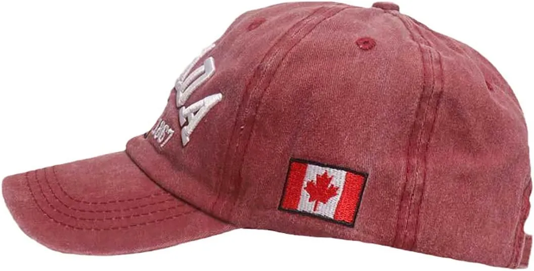 Foetest Adjustable Cap Cotton Hat Baseball Cap Canada Cap Hat Flag Cap Casual Headwear Embroidery