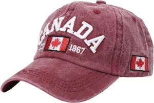 Foetest Adjustable Cap Cotton Hat Baseball Cap Canada Cap Hat Flag Cap Casual Headwear Embroidery