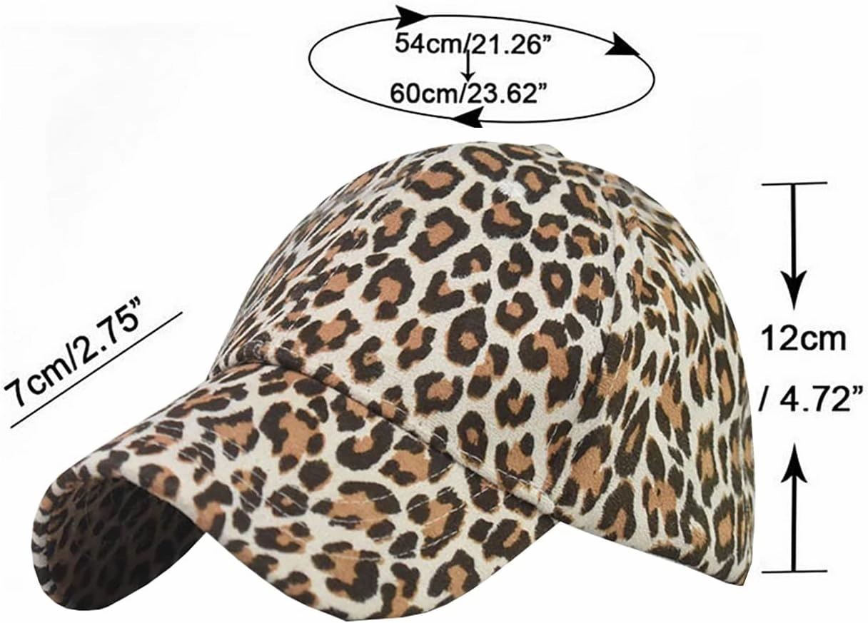 Foetest Adjustable Baseball Cap Leopard Print Hat Cotton Sunhat Headwear Outdoor Sports Cap