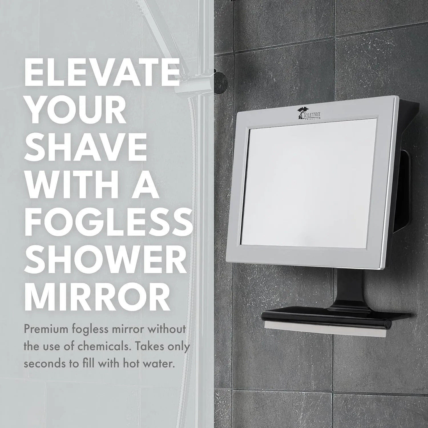 Fogless Shower Mirror with Squeegee - Anti-Fog Mirror - Adjustable Shaving Mirror with a Squeegee - Rust-Proof, Impact-Resistance Bathroom Shower Mirror